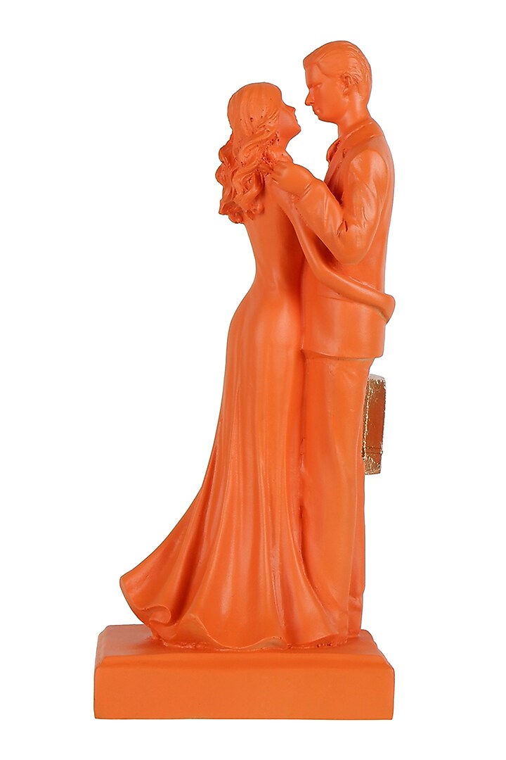 Orange Polyresin Antique Couple Showpiece by The White Ink Decor at Pernia's Pop Up Shop