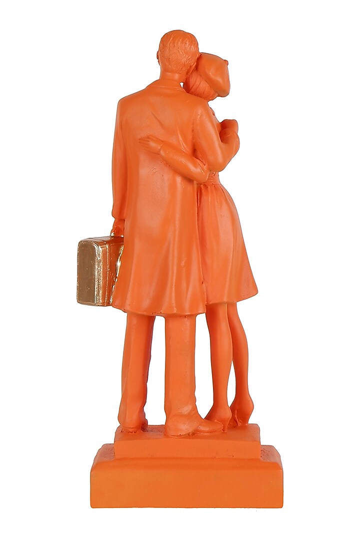 Orange Polyresin Antique Couple Showpiece by The White Ink Decor at Pernia's Pop Up Shop
