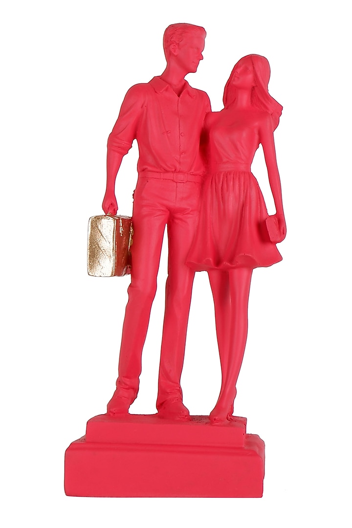 Red Polyresin Antique Couple Showpiece by The White Ink Decor at Pernia's Pop Up Shop