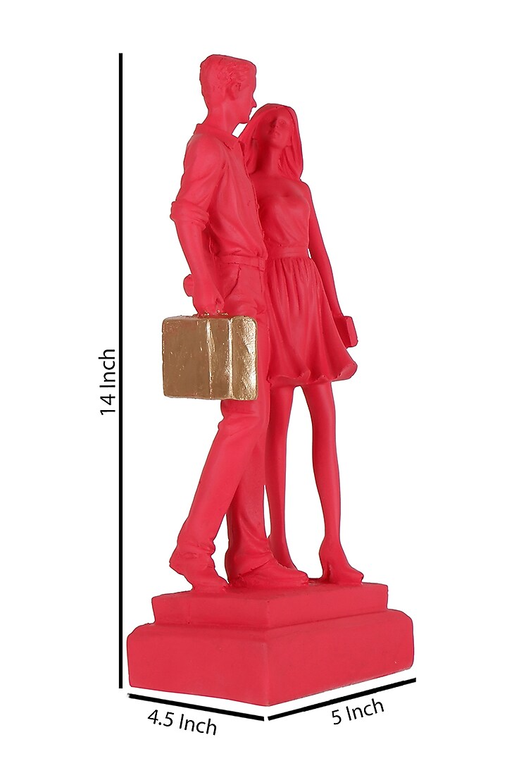 Red Polyresin Antique Couple Showpiece by The White Ink Decor at Pernia's Pop Up Shop