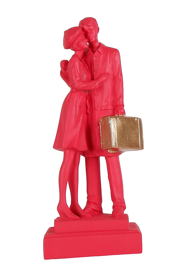 Red Polyresin Antique Couple Showpiece by The White Ink Decor at Pernia's Pop Up Shop