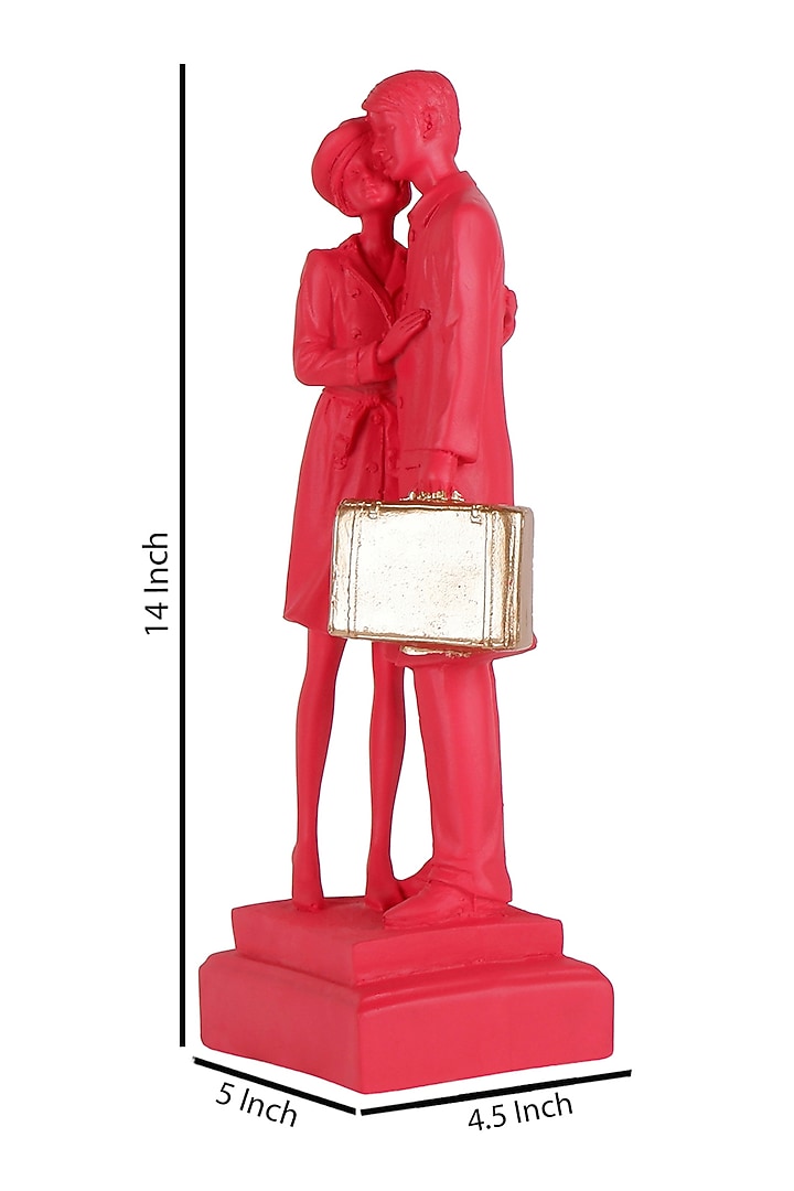 Red Polyresin Antique Couple Showpiece by The White Ink Decor at Pernia's Pop Up Shop