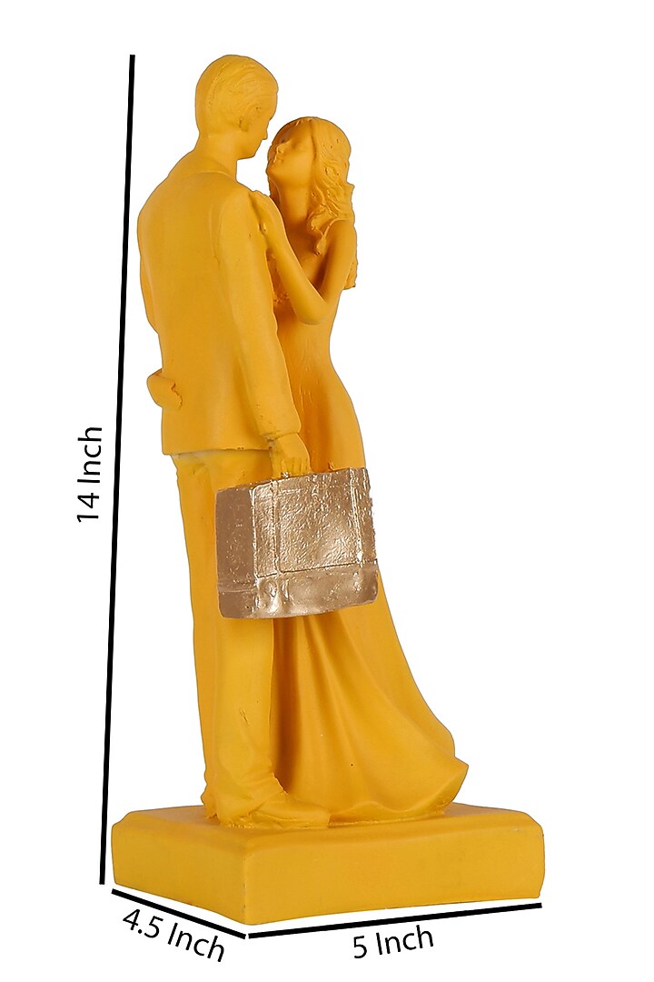 Yellow Polyresin Antique Couple Showpiece by The White Ink Decor at Pernia's Pop Up Shop