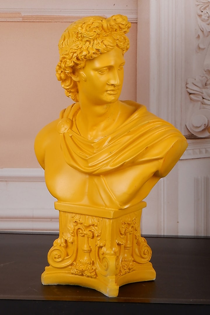 Yellow Polyresin Roman Emperor Showpiece by The White Ink Decor at Pernia's Pop Up Shop