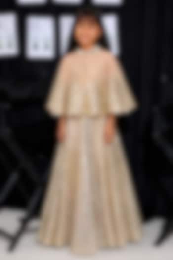 Multi-colored Tulle Mirror Embellished Kalidar Lehenga Set For Girls by Twenty Nine Kids at Pernia's Pop Up Shop