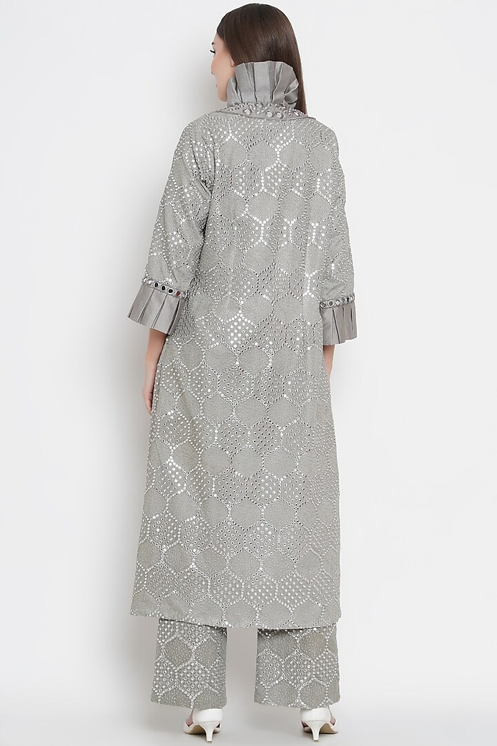Grey Monarch Collar Long Jacket by Twenty Nine at Pernia's Pop Up Shop