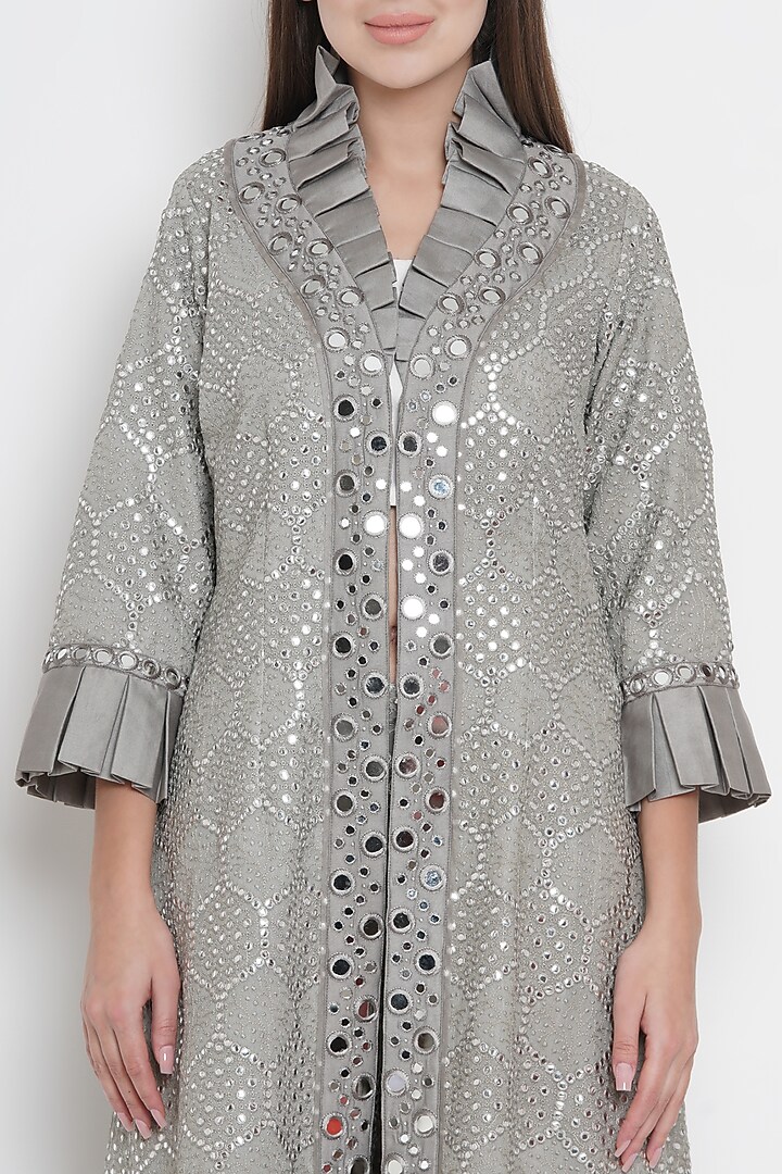 Grey Monarch Collar Long Jacket by Twenty Nine at Pernia's Pop Up Shop