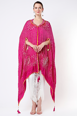 Fuchsia Tie-Dyed Cape by Twenty Nine