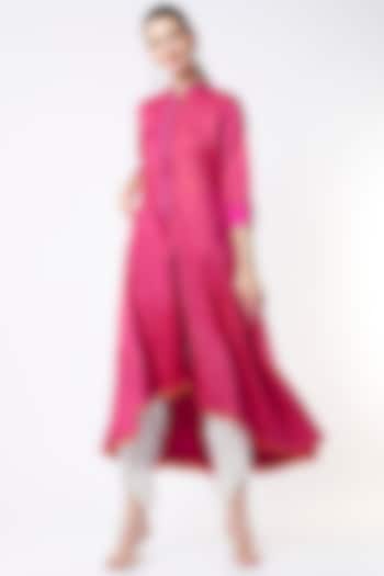 Pink Bandhani Sherwani Jacket by Twenty Nine