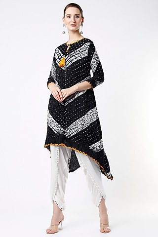 Black Tie-Dyed Tunic by Twenty Nine
