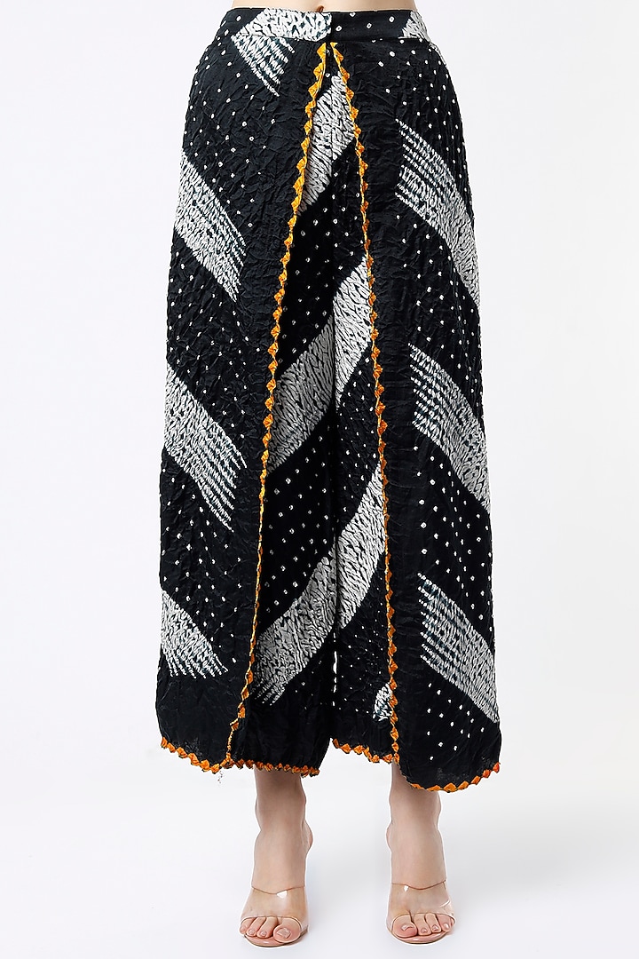 Black Shibori Silk Wrap Over Pants by Twenty Nine at Pernia's Pop Up Shop