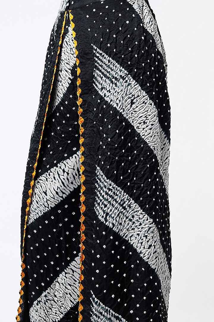 Black Shibori Silk Wrap Over Pants by Twenty Nine at Pernia's Pop Up Shop
