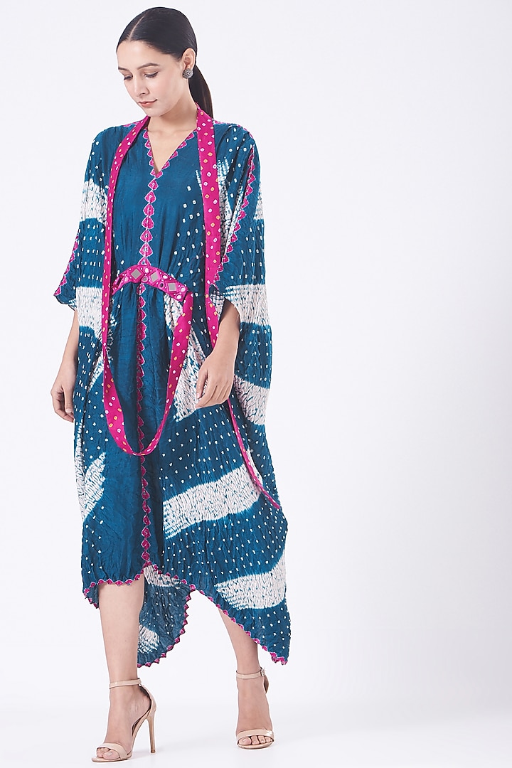 Blue Bandhani Tunic Vacation Dress by Twenty Nine at Pernia's Pop Up Shop
