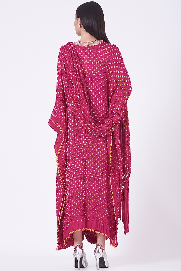Raspberry Red Embroidered Draped Cocktail Dress by Twenty Nine at Pernia's Pop Up Shop