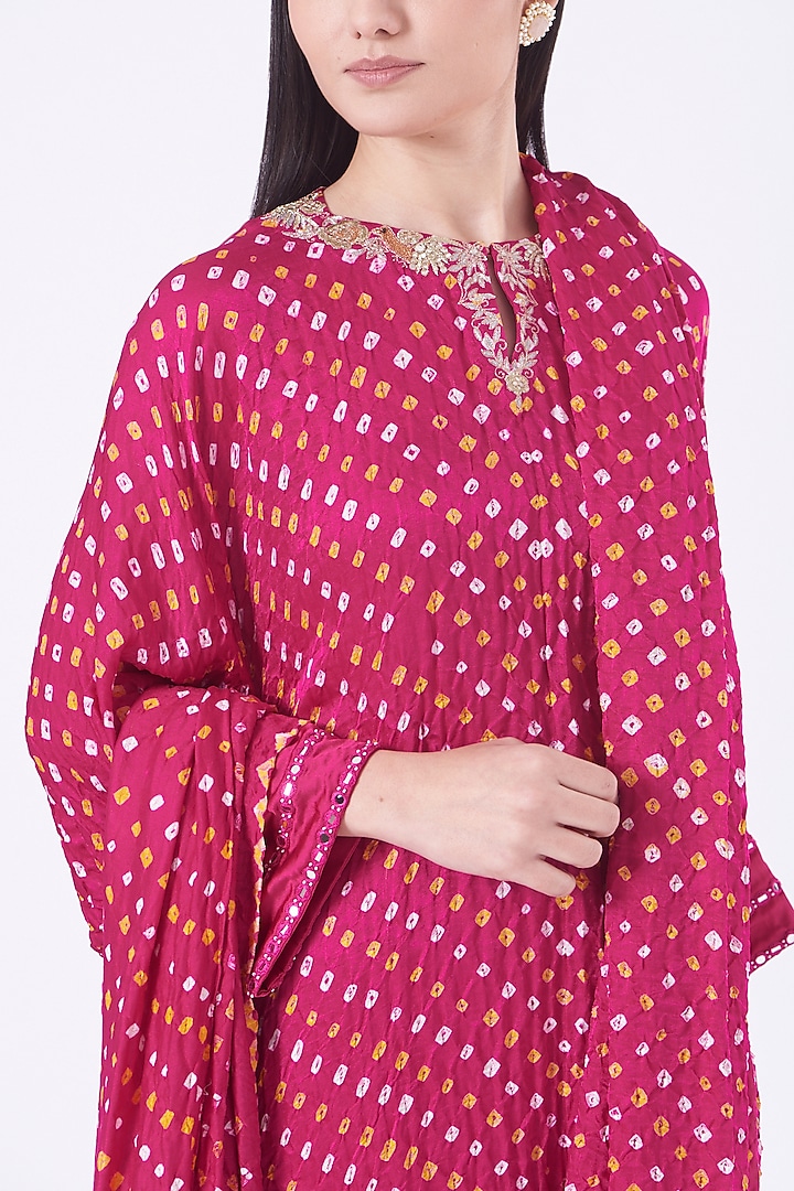 Raspberry Red Embroidered Draped Cocktail Dress by Twenty Nine at Pernia's Pop Up Shop