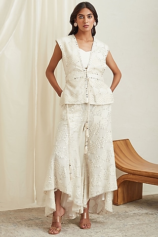 White Panelled Jacket by Twenty Nine