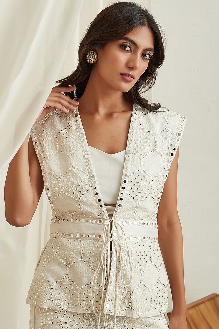 White Panelled Jacket by Twenty Nine at Pernia's Pop Up Shop