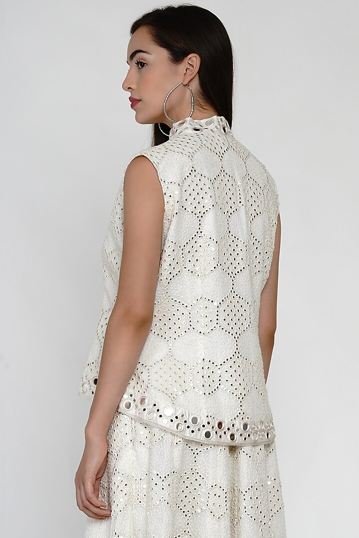 White Short Asymmetrical Jacket by Twenty Nine at Pernia's Pop Up Shop
