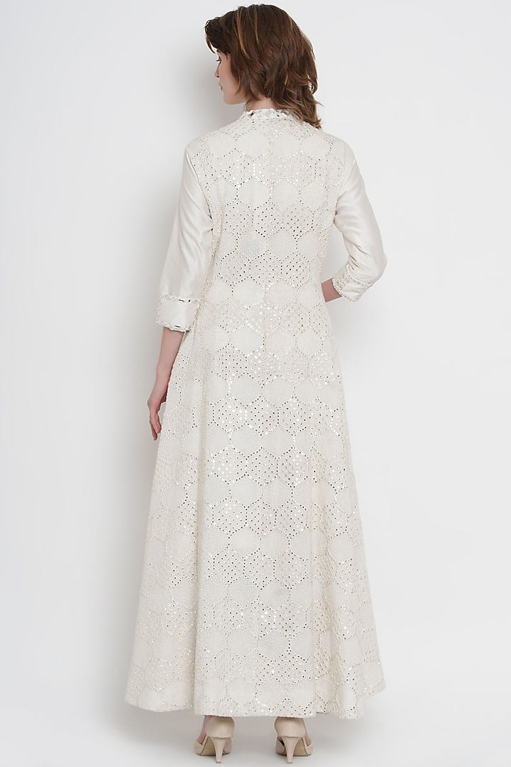 White Jacket With Mirror Work by Twenty Nine at Pernia's Pop Up Shop