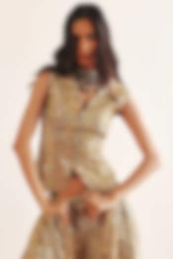 Gold Tissue Gilet by Twenty Nine at Pernia's Pop Up Shop