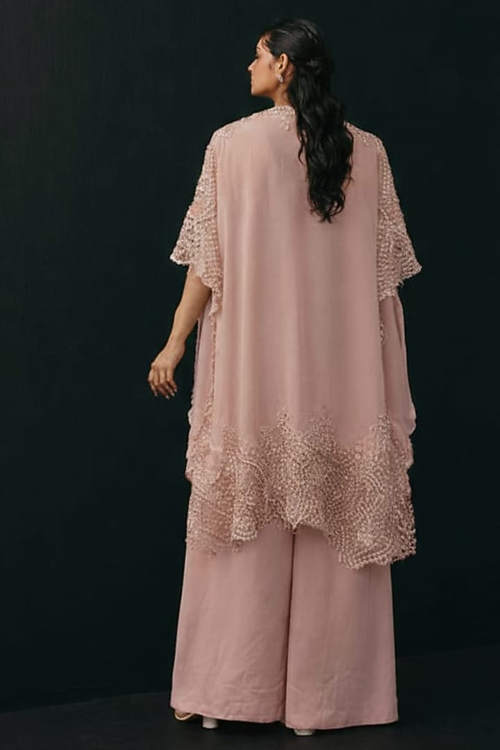 Blush Pink Tissue Palazzo Pants by Twenty Nine at Pernia's Pop Up Shop