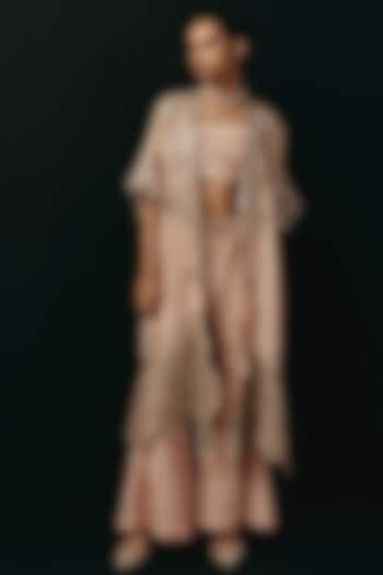 Blush Pink Tissue 3D Floral Work Bandeau Top by Twenty Nine at Pernia's Pop Up Shop