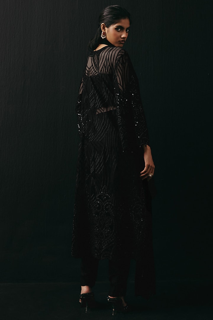 Black Dola Silk Cigarette Pants by Twenty Nine at Pernia's Pop Up Shop