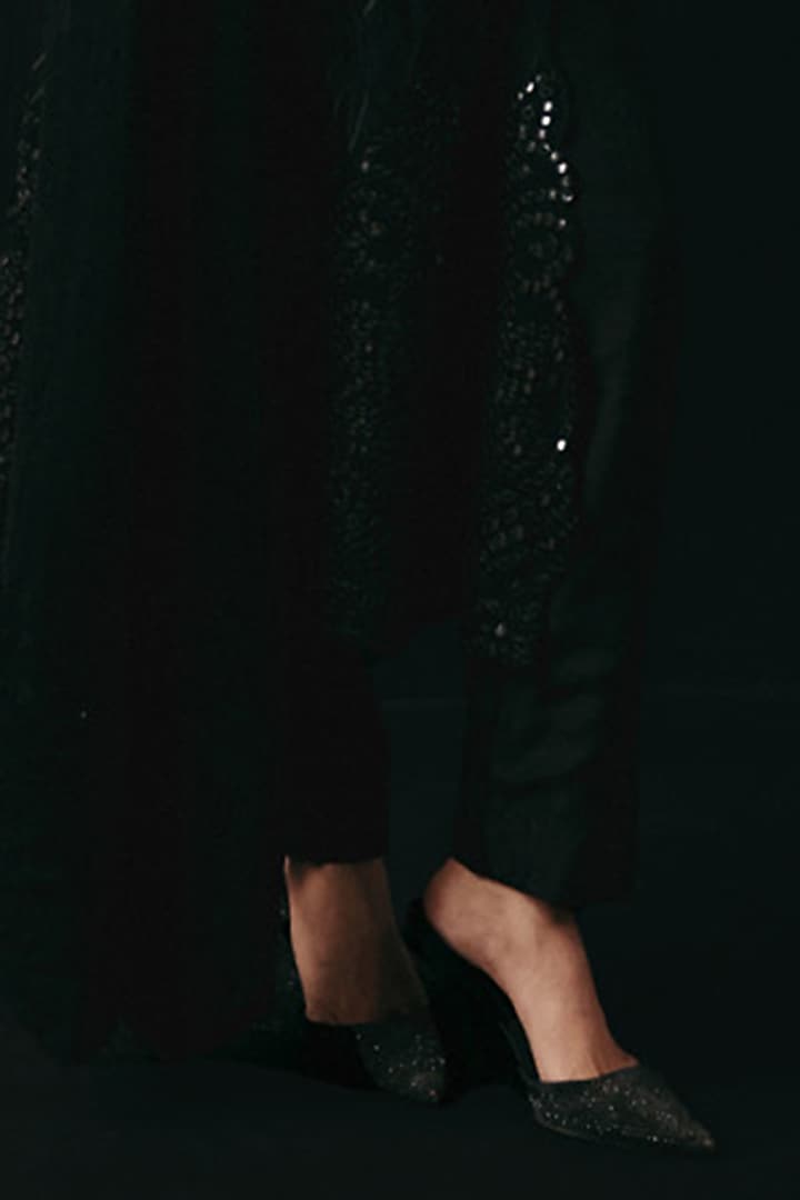 Black Dola Silk Cigarette Pants by Twenty Nine at Pernia's Pop Up Shop
