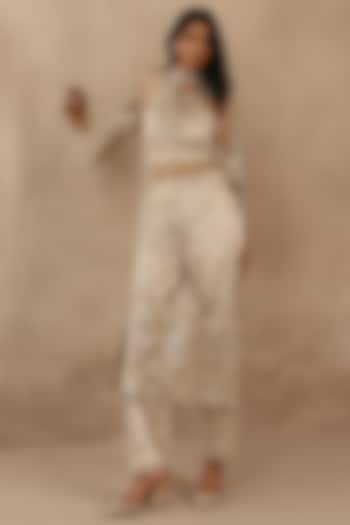 Silver Brocade Bandeau Top by Twenty Nine at Pernia's Pop Up Shop