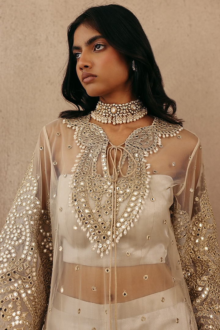 Silver Brocade Bandeau Top by Twenty Nine at Pernia's Pop Up Shop