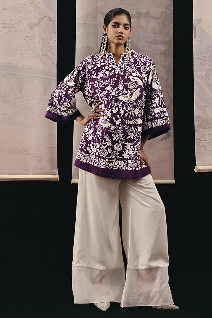 Purple Crepe Silk Top by Twenty Nine at Pernia's Pop Up Shop