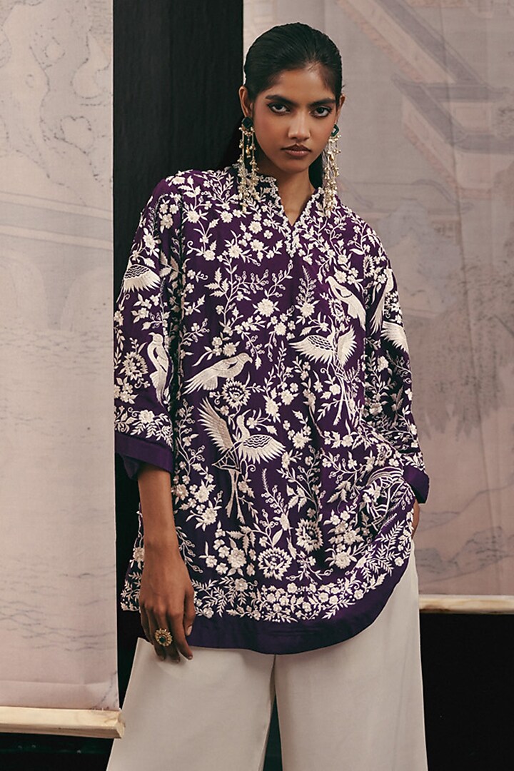 Purple Crepe Silk Top by Twenty Nine at Pernia's Pop Up Shop