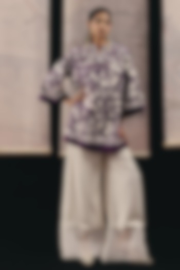 Ivory Tulle Flared Pants by Twenty Nine at Pernia's Pop Up Shop