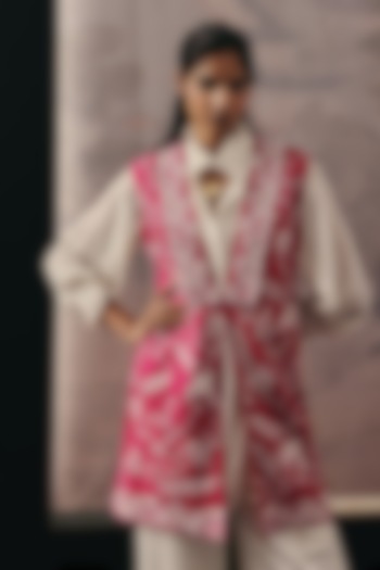 Ivory Georgette Ruffled Shirt by Twenty Nine at Pernia's Pop Up Shop