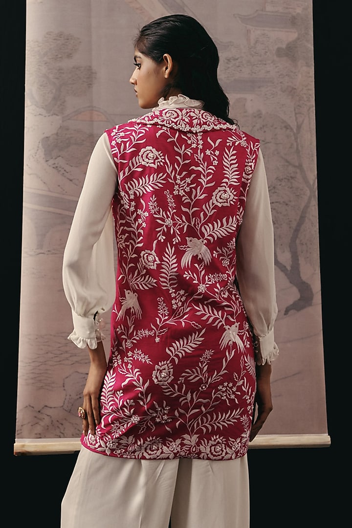 Ivory Georgette Ruffled Shirt by Twenty Nine at Pernia's Pop Up Shop