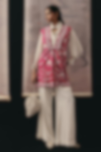 Ivory Twill Palazzo Pants by Twenty Nine at Pernia's Pop Up Shop