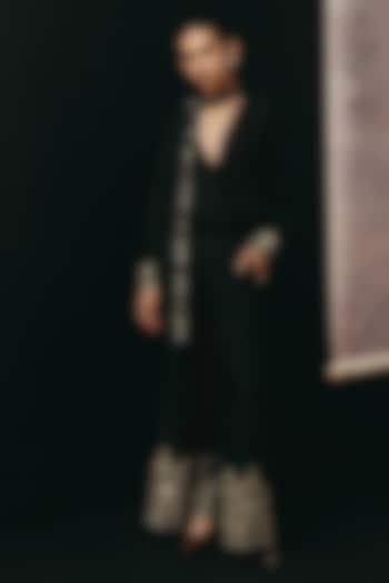 Black Dola Silk Sequin Work Bow-Tie Shirt by Twenty Nine at Pernia's Pop Up Shop