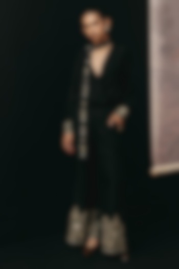 Black Dola Silk Palazzo Pants by Twenty Nine at Pernia's Pop Up Shop