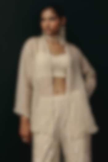 Ivory Crepe Silk Bandeau Top by Twenty Nine at Pernia's Pop Up Shop