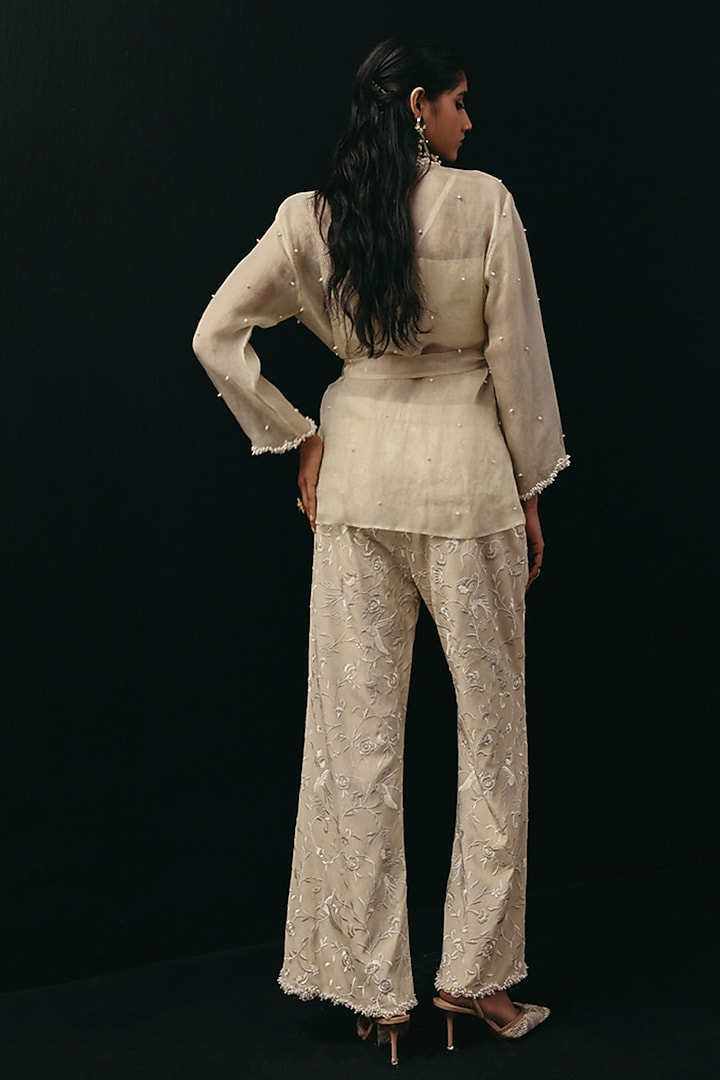 Ivory Crepe Silk Bandeau Top by Twenty Nine at Pernia's Pop Up Shop