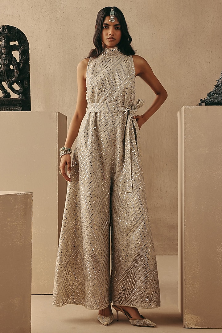 Natural Tissue Hand Embroidered Jumpsuit by Twenty Nine at Pernia's Pop Up Shop
