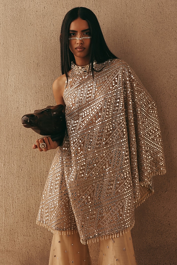 Natural net Hand Embroidered Top by Twenty Nine at Pernia's Pop Up Shop