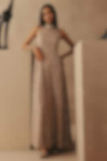 Peach Net Mirror Work Cocktail Dress by Twenty Nine at Pernia's Pop Up Shop