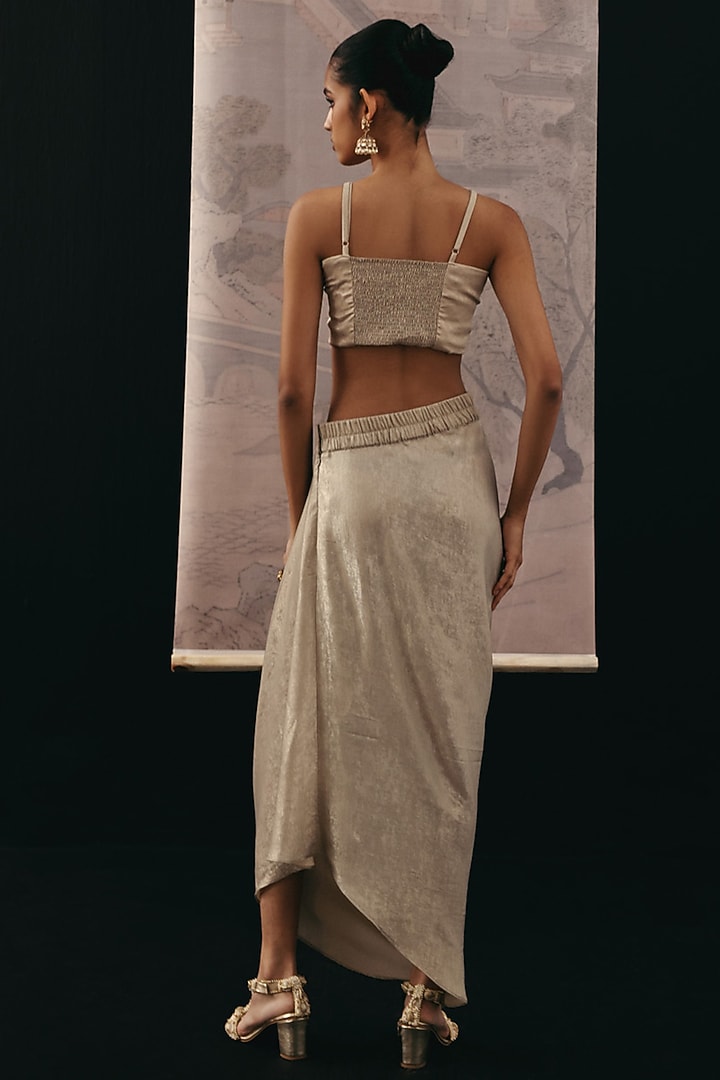 Silver Shimmer Lycra Pick-Up Skirt by Twenty Nine at Pernia's Pop Up Shop