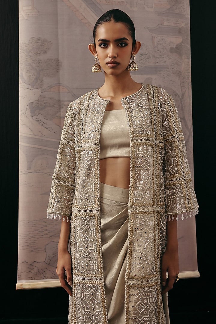 Silver Shimmer Lycra Pick-Up Skirt by Twenty Nine at Pernia's Pop Up Shop