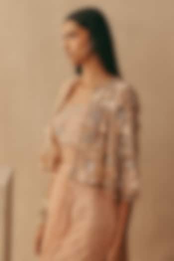 Blush Net Mirror Work Jacket by Twenty Nine at Pernia's Pop Up Shop