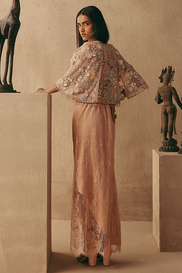 Blush Net Mirror Work Jacket by Twenty Nine at Pernia's Pop Up Shop