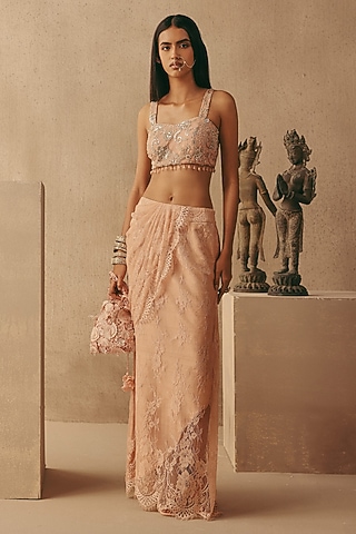 Blush Net Mirror Work Bandeau by Twenty Nine