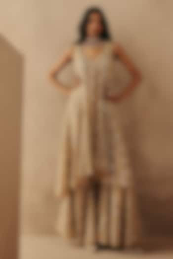 Golden Net Mirror & Beads Work Tunic by Twenty Nine at Pernia's Pop Up Shop