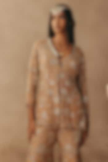 Peach Net Mirror & Beads Work Blazer by Twenty Nine at Pernia's Pop Up Shop